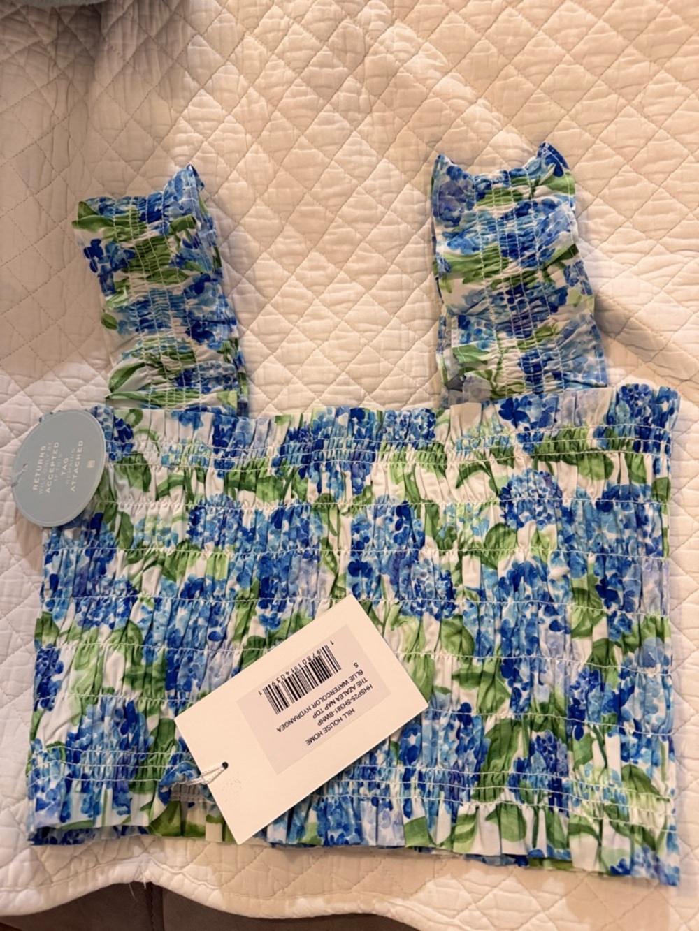 Hill House Home Azalea nap top (la croqueta-blue watercolor hydrangea)-S